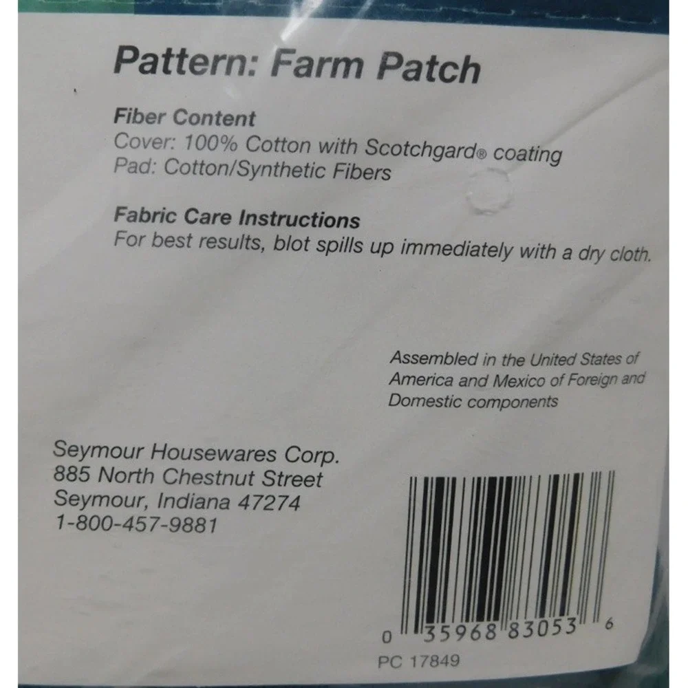 Vtg Stain Guard Seymour Ironing Board Cover Farm Patch Pattern Hearts